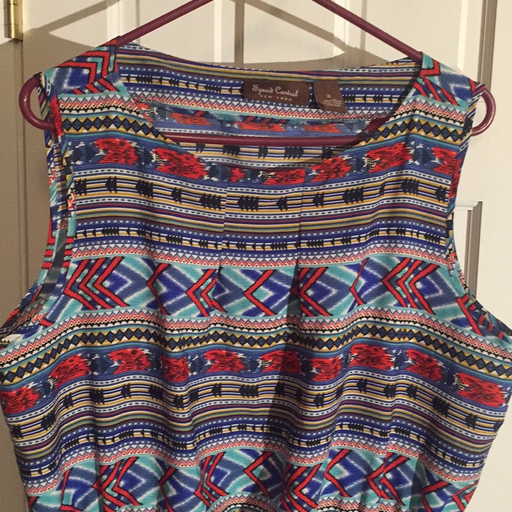 Speed Control Multicolored Aztec Dress W/Zippers - Picture 2 of 6